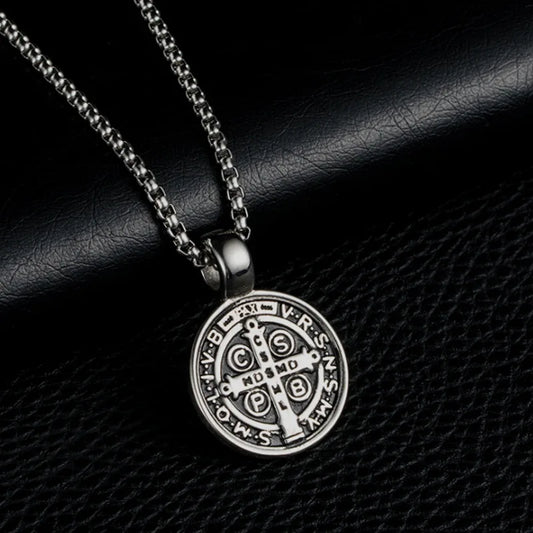 Saint Benedict's Cross Necklace | Stainless Steel Exorcist Medal Pendant