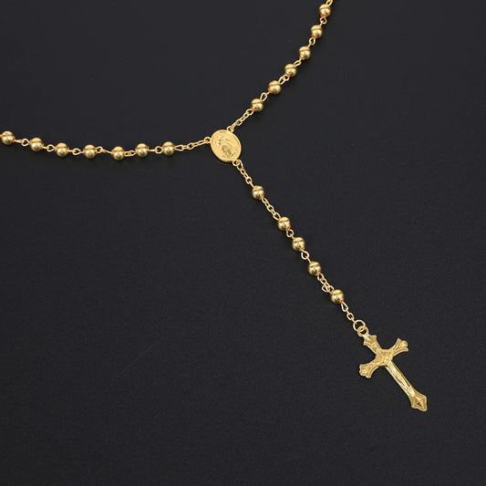 Elegant Gold-Tone Rosary with Crucifix