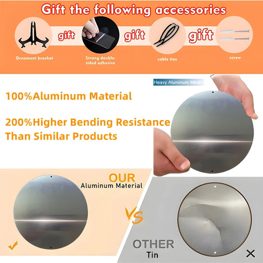 Round Aluminum Sign: Virgin Mary and Child Glowing Art