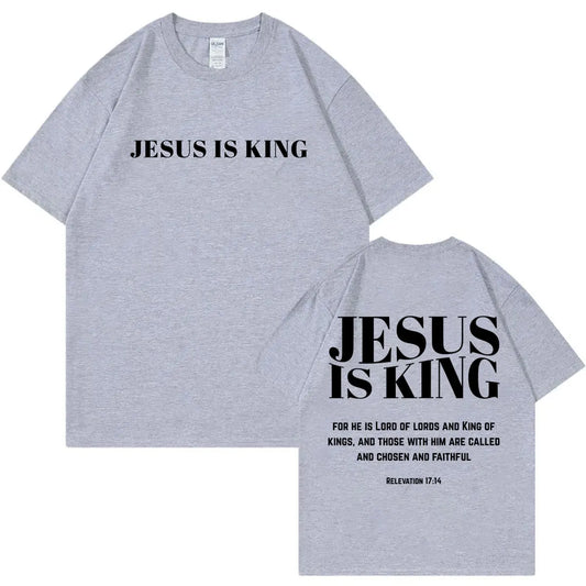 'Jesus Is King' Bible Verse Oversized Unisex T-shirt