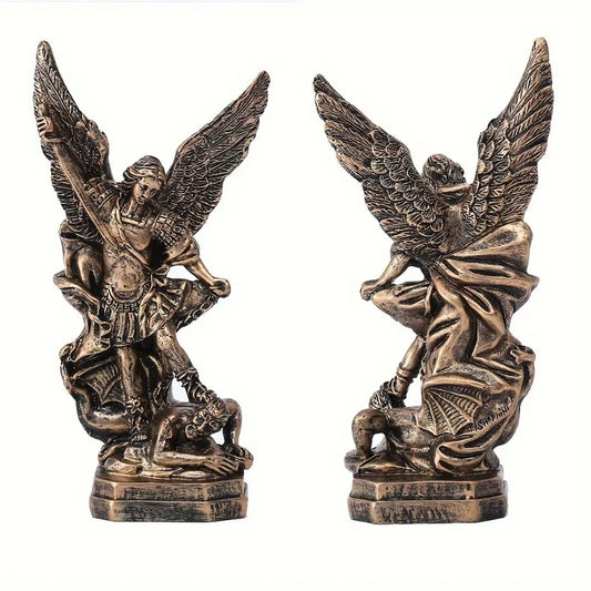 Archangel Michael Bronzed Resin Statue
