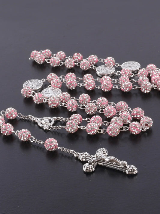 Sparkling Vintage Rosary with St. Benedict Medal