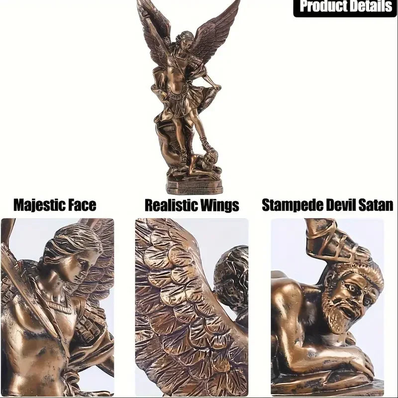 Archangel Michael Antique Resin Statue