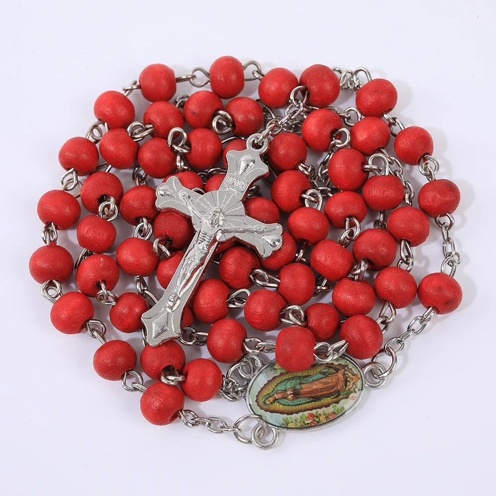 Rosary Necklace with Virgin Mary Medal and Crucifix - Perfect Gift for Devotees