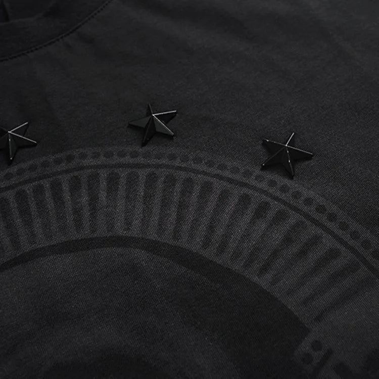 Men's Cotton T-shirt with Virgin Mary & Child Graphic