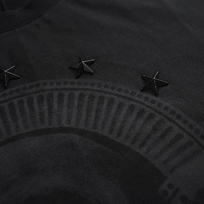 Men's Cotton T-shirt with Virgin Mary & Child Graphic