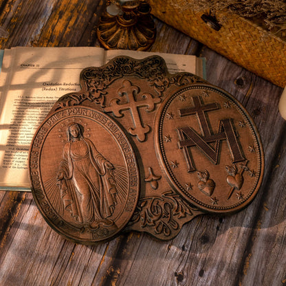Miraculous Medal Wooden Plaque