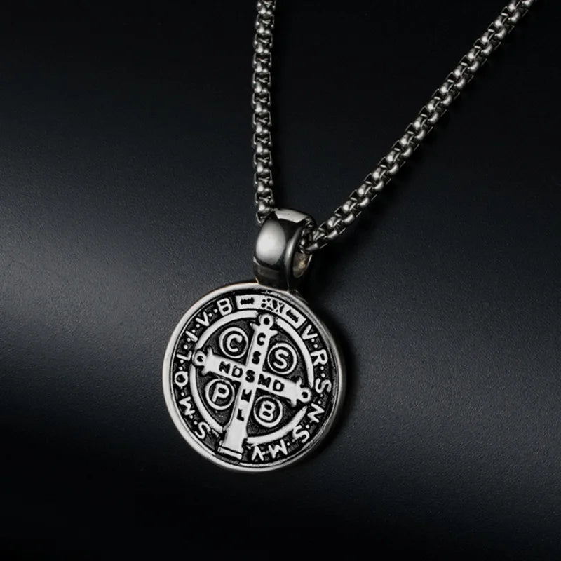 Saint Benedict's Cross Necklace | Stainless Steel Exorcist Medal Pendant
