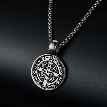 Saint Benedict's Cross Necklace | Stainless Steel Exorcist Medal Pendant