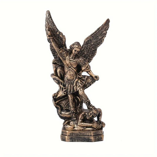 Archangel Michael Bronzed Resin Statue