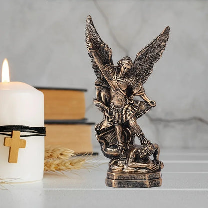 Archangel Michael Bronzed Resin Statue