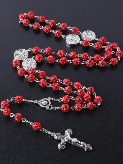 Sparkling Vintage Rosary with St. Benedict Medal