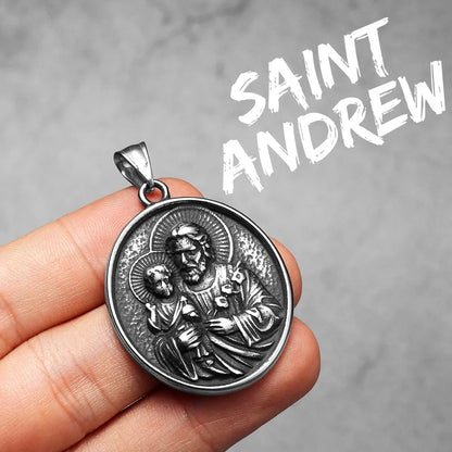 Stainless Steel Religious Pendant Necklace Collection: Saints & Sacred Icons