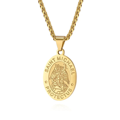 Catholic Saints Medal Necklace | Stainless Steel Pendant for Men & Women