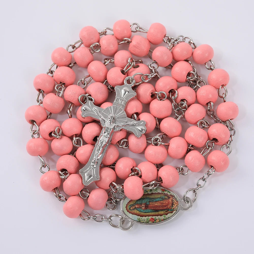 Rosary Necklace with Virgin Mary Medal and Crucifix - Perfect Gift for Devotees