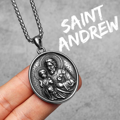 Stainless Steel Religious Pendant Necklace Collection: Saints & Sacred Icons