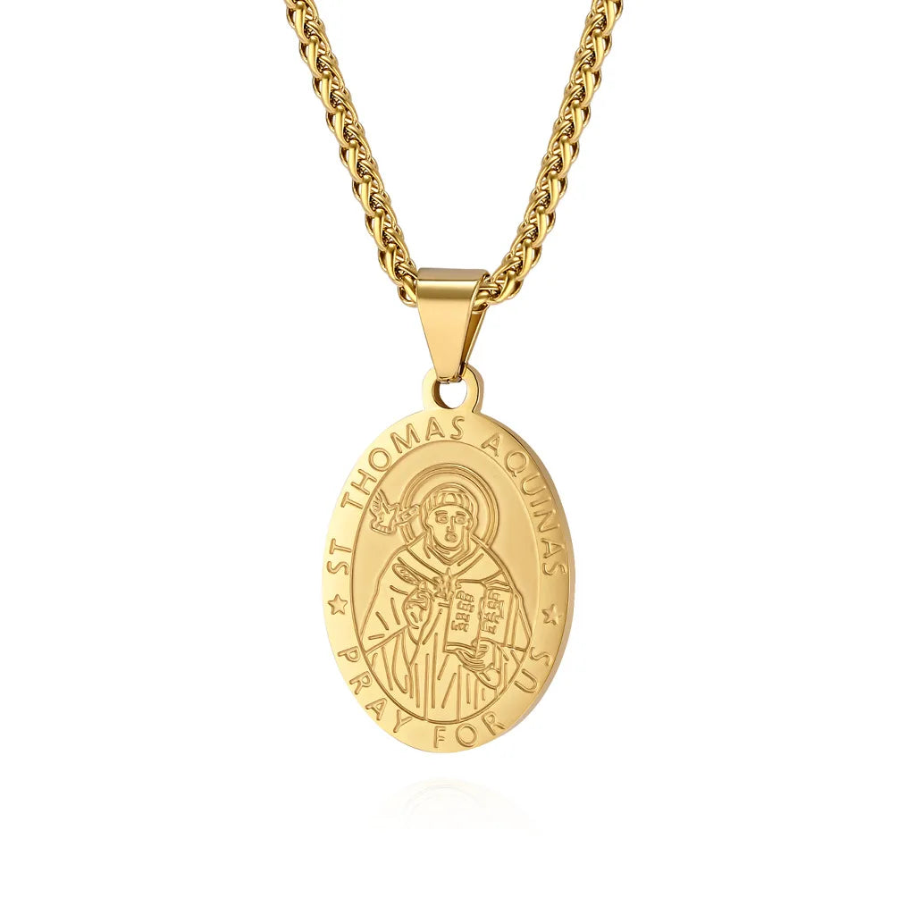 Catholic Saints Medal Necklace | Stainless Steel Pendant for Men & Women