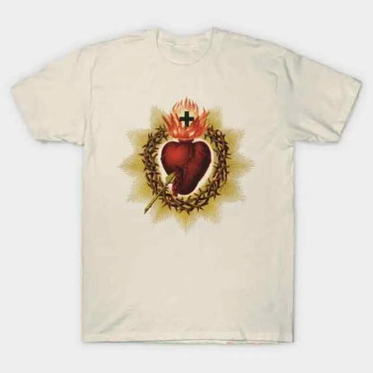Sacred Heart of Jesus Men's Cotton Graphic T-shirt