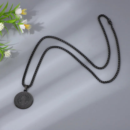 Saint Benedict Medal Necklace | Stainless Steel Chain Pendant for Men & Women