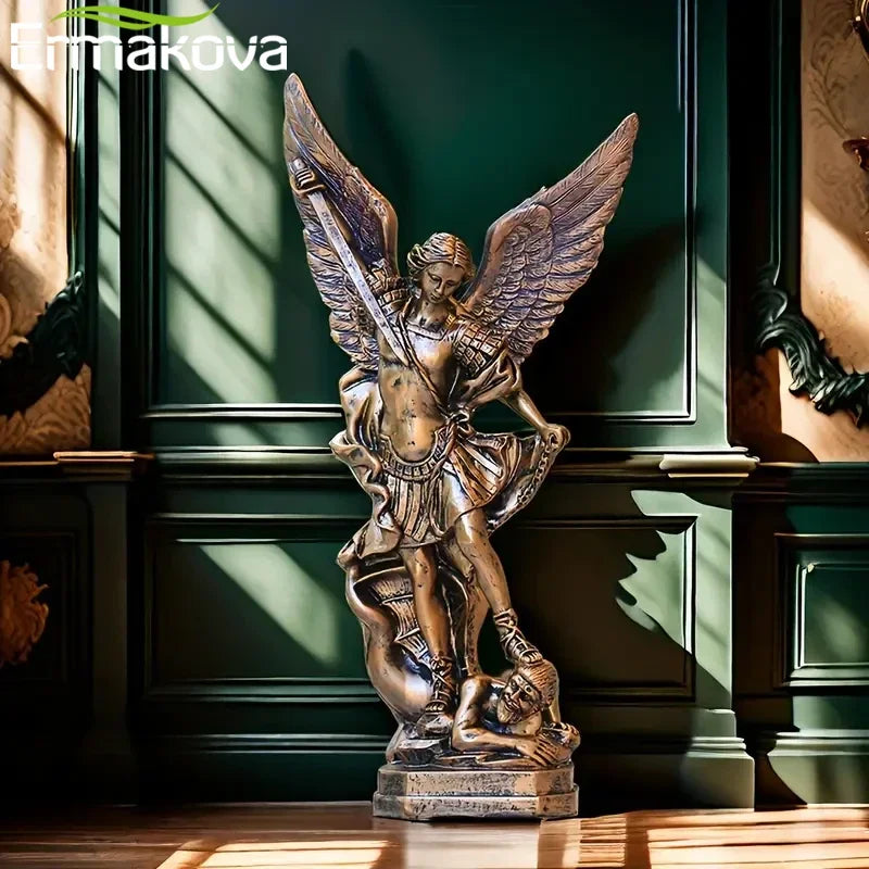 Archangel Michael Antique Resin Statue