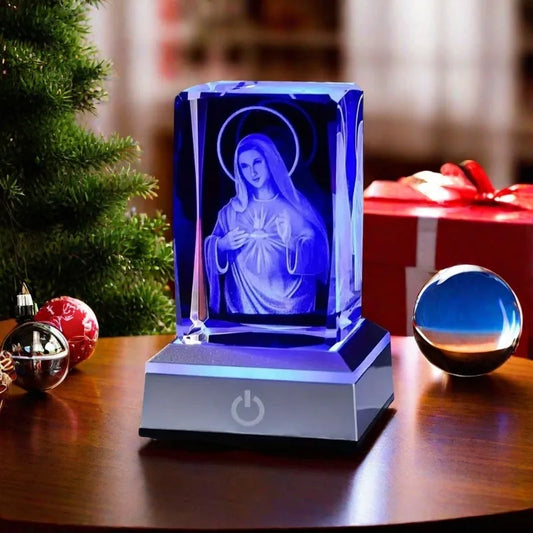 Crystal Virgin Mary LED Light-Up Statue