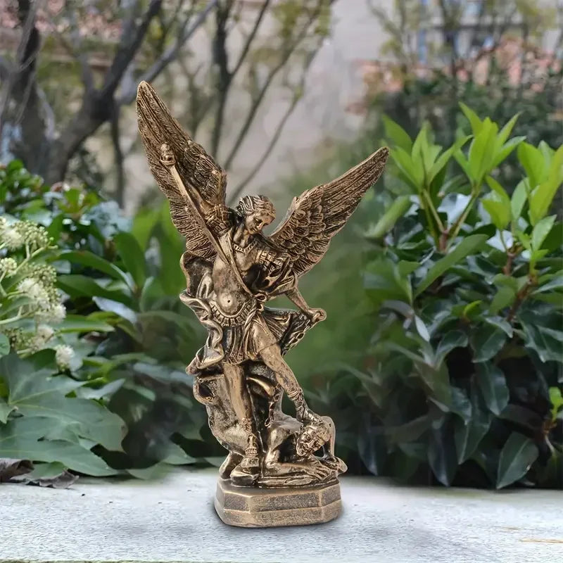 Archangel Michael Antique Resin Statue