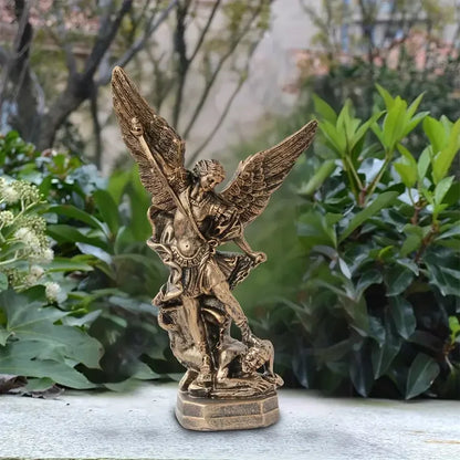 Archangel Michael Antique Resin Statue