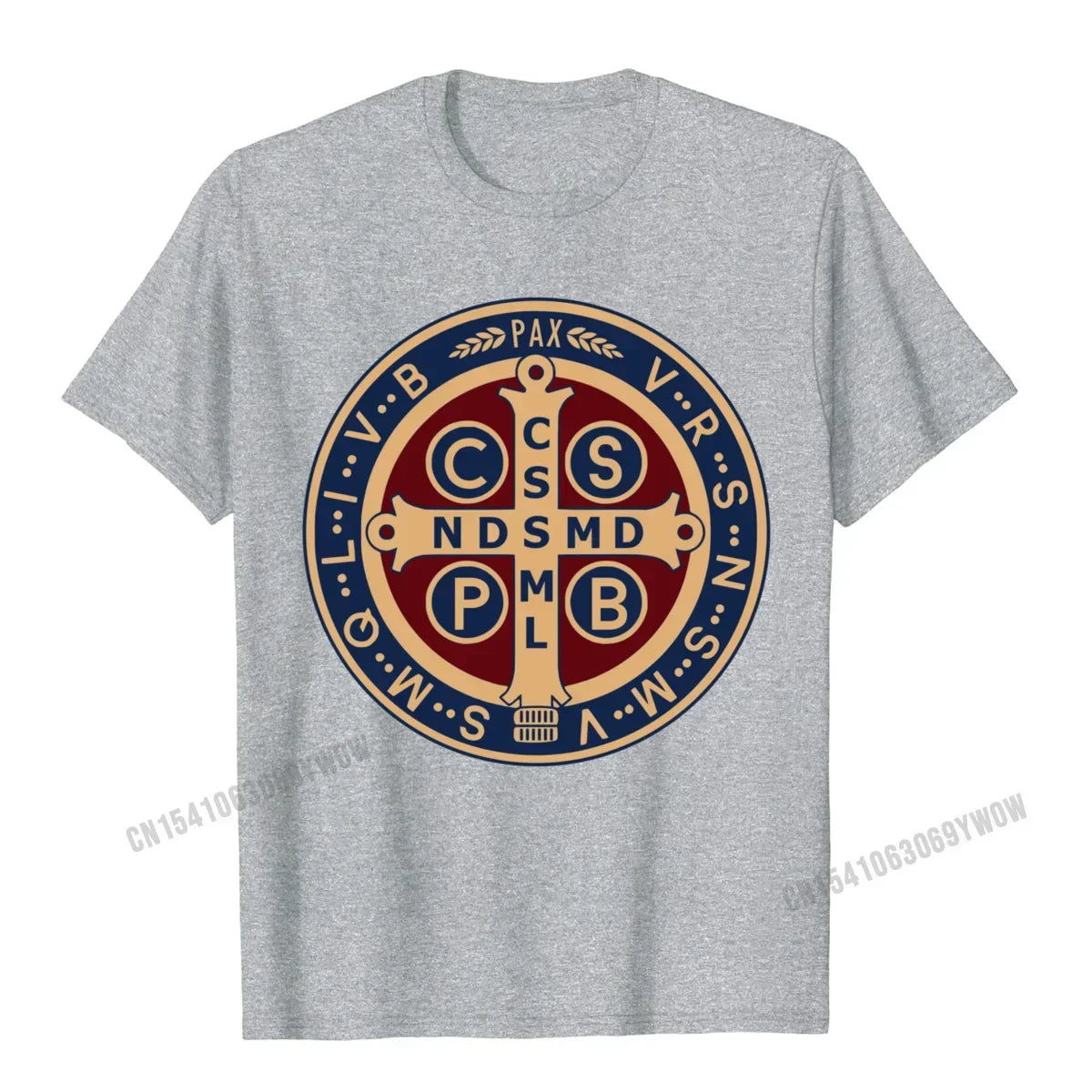 Saint Benedict Medal T-shirt | Classic Catholic Pullover Tee
