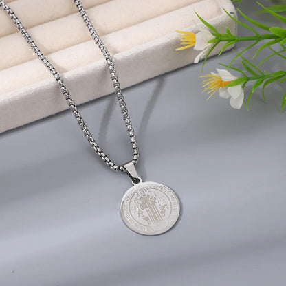 Saint Benedict Medal Necklace | Stainless Steel Chain Pendant for Men & Women