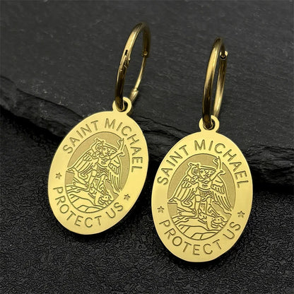Archangel Michael Stainless Steel Earrings