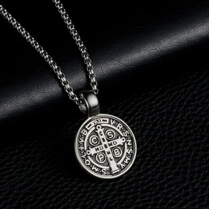 Saint Benedict's Cross Necklace | Stainless Steel Exorcist Medal Pendant