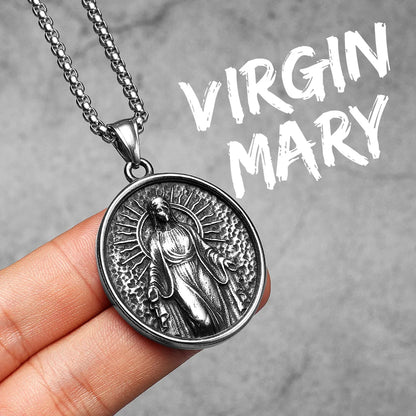 Stainless Steel Religious Pendant Necklace Collection: Saints & Sacred Icons
