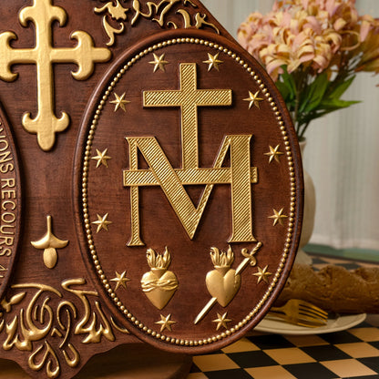 Miraculous Medal Wooden Plaque