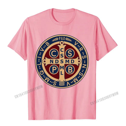Saint Benedict Medal T-shirt | Classic Catholic Pullover Tee