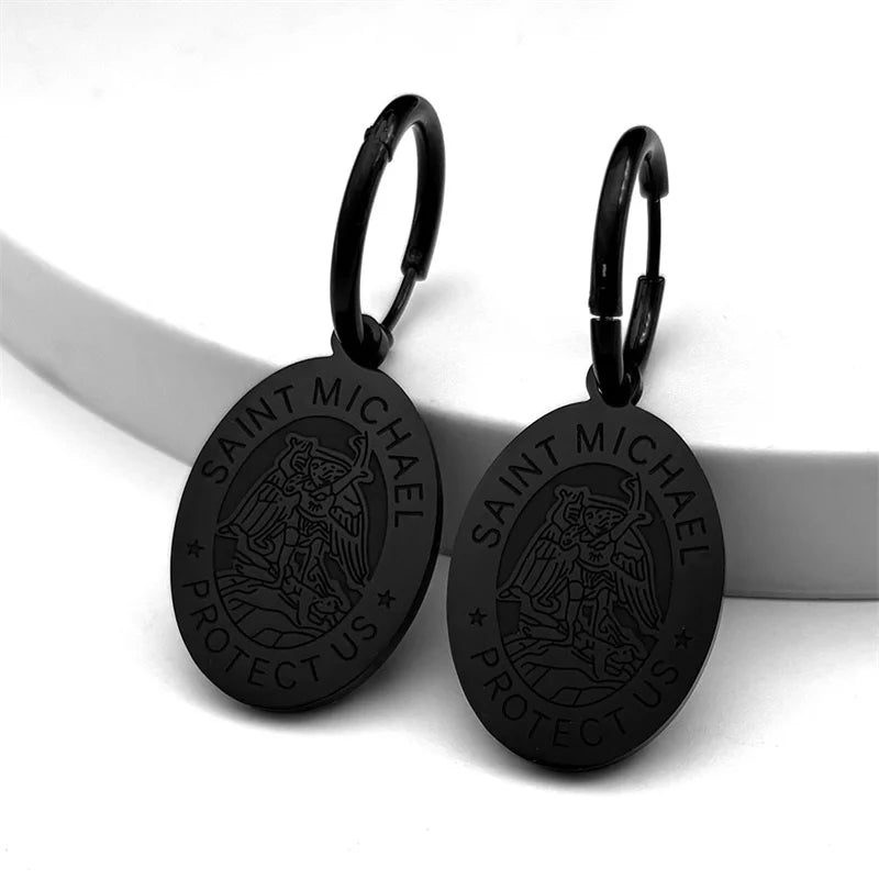 Archangel Michael Stainless Steel Earrings