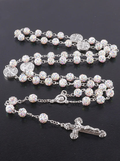 Sparkling Vintage Rosary with St. Benedict Medal