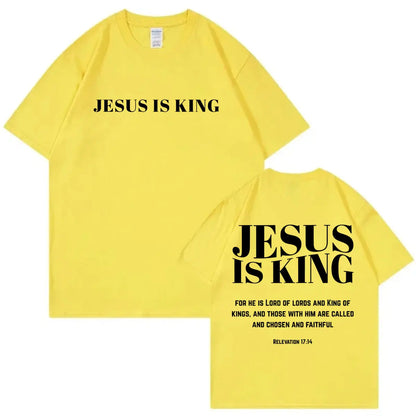 'Jesus Is King' Bible Verse Oversized Unisex T-shirt