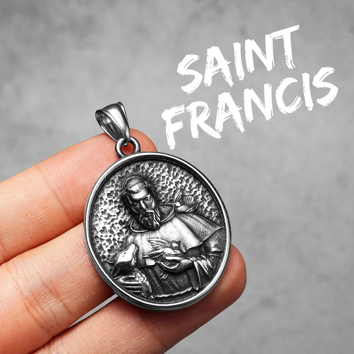 Stainless Steel Religious Pendant Necklace Collection: Saints & Sacred Icons