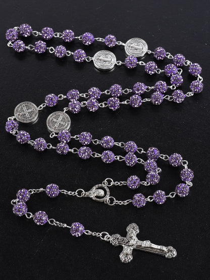 Sparkling Vintage Rosary with St. Benedict Medal