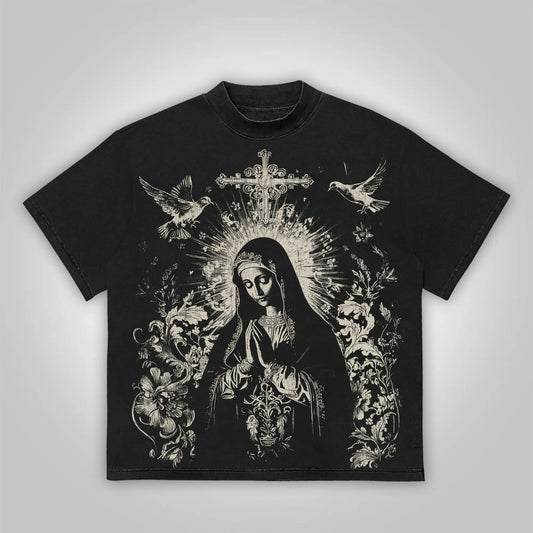 Unisex Vintage Virgin Mary Graphic T-shirt