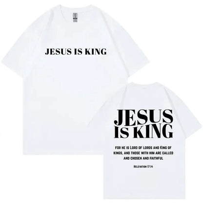 'Jesus Is King' Bible Verse Oversized Unisex T-shirt