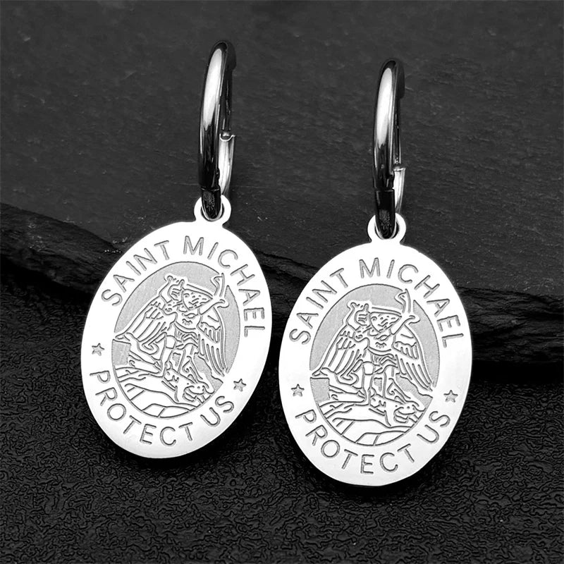 Archangel Michael Stainless Steel Earrings