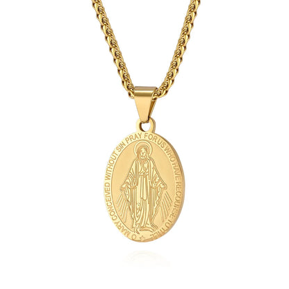 Catholic Saints Medal Necklace | Stainless Steel Pendant for Men & Women