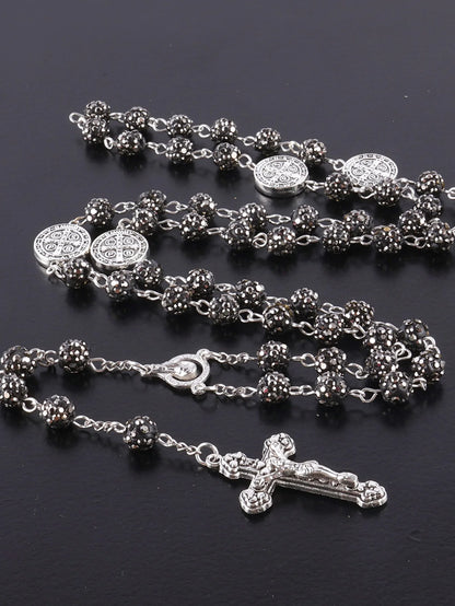 Sparkling Vintage Rosary with St. Benedict Medal