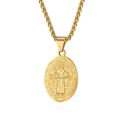 Catholic Saints Medal Necklace | Stainless Steel Pendant for Men & Women