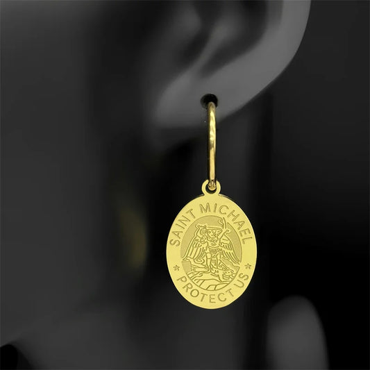 Archangel Michael Stainless Steel Earrings
