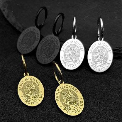 Archangel Michael Stainless Steel Earrings