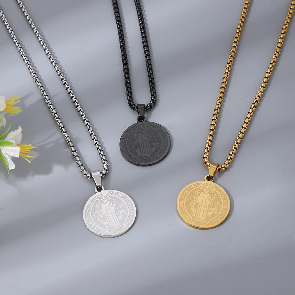 Saint Benedict Medal Necklace | Stainless Steel Chain Pendant for Men & Women