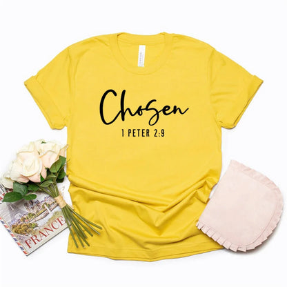 Women's 'Chosen' T-shirt with 1 Peter 2:9 Bible Verse