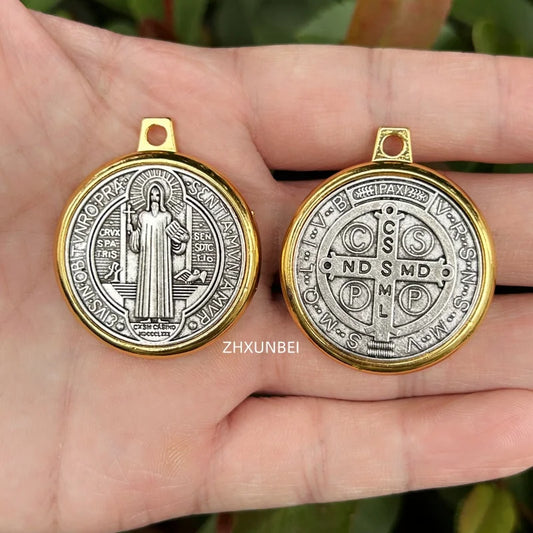 St. Benedict Medal Charms | 2-Pack Catholic Pendants for DIY Jewelry